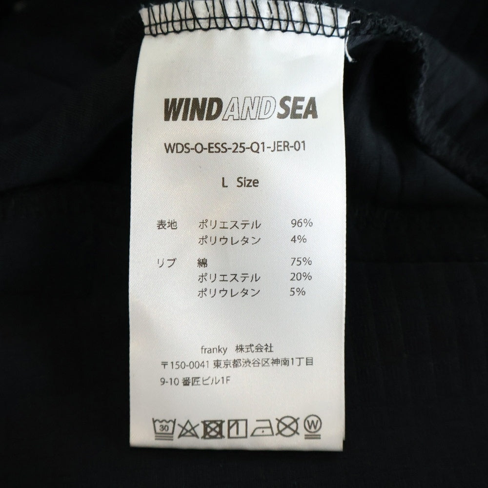 WIND AND SEA(ウィンダンシー) ロゴ リフレクテッド フリース パーカー ブラック WDS-O-ESS-25-Q1-JER-01