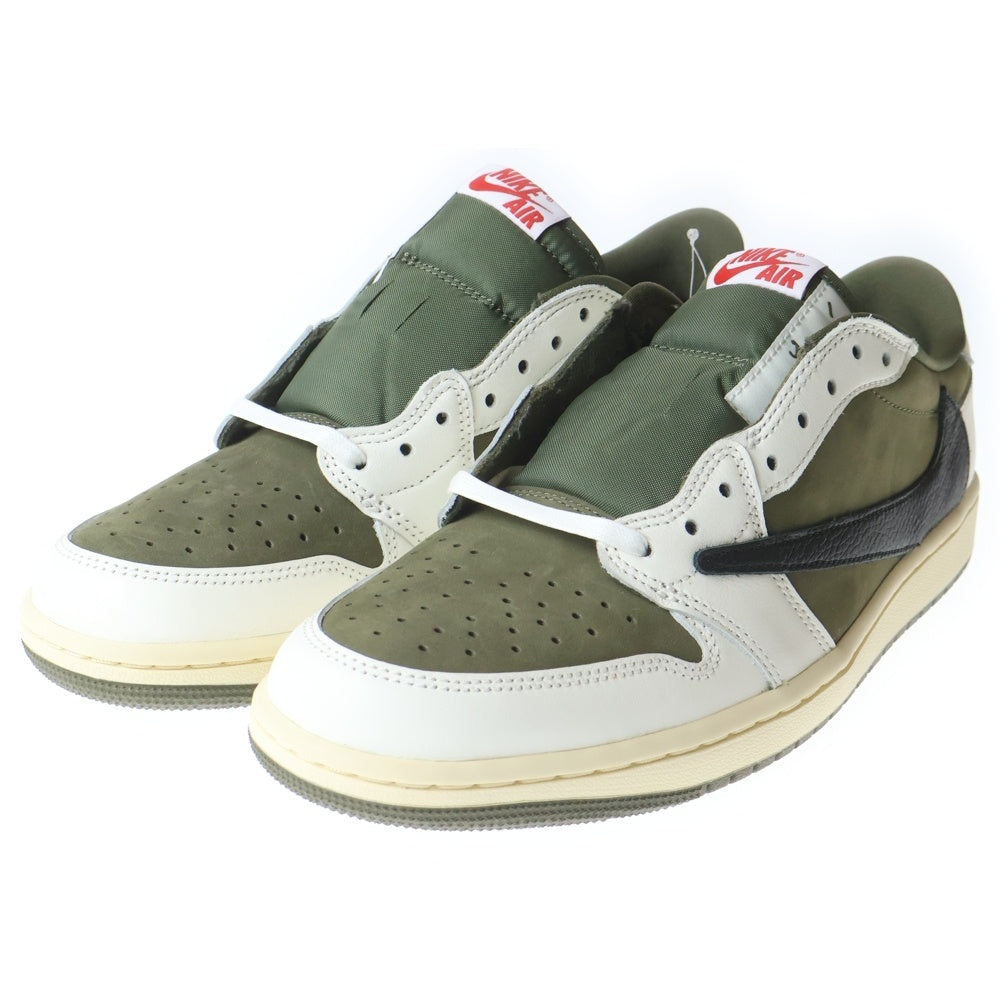 NIKE(ナイキ) ×TRAVIS SCOTT AIR JORDAN 1 LOW OG REVERSE OLIVE トラヴィススコット エアジョーダン 1 リバース オリーブ ローカットスニーカー US9.5/27.5cm DM7866-200
