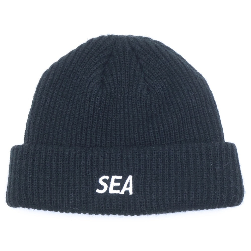 WIND AND SEA(ウィンダンシー) Logo Embroidery Beanie ロゴ刺繍 アクリルビーニー ブラック WDS-O-ESS-24-Q3-AC-02