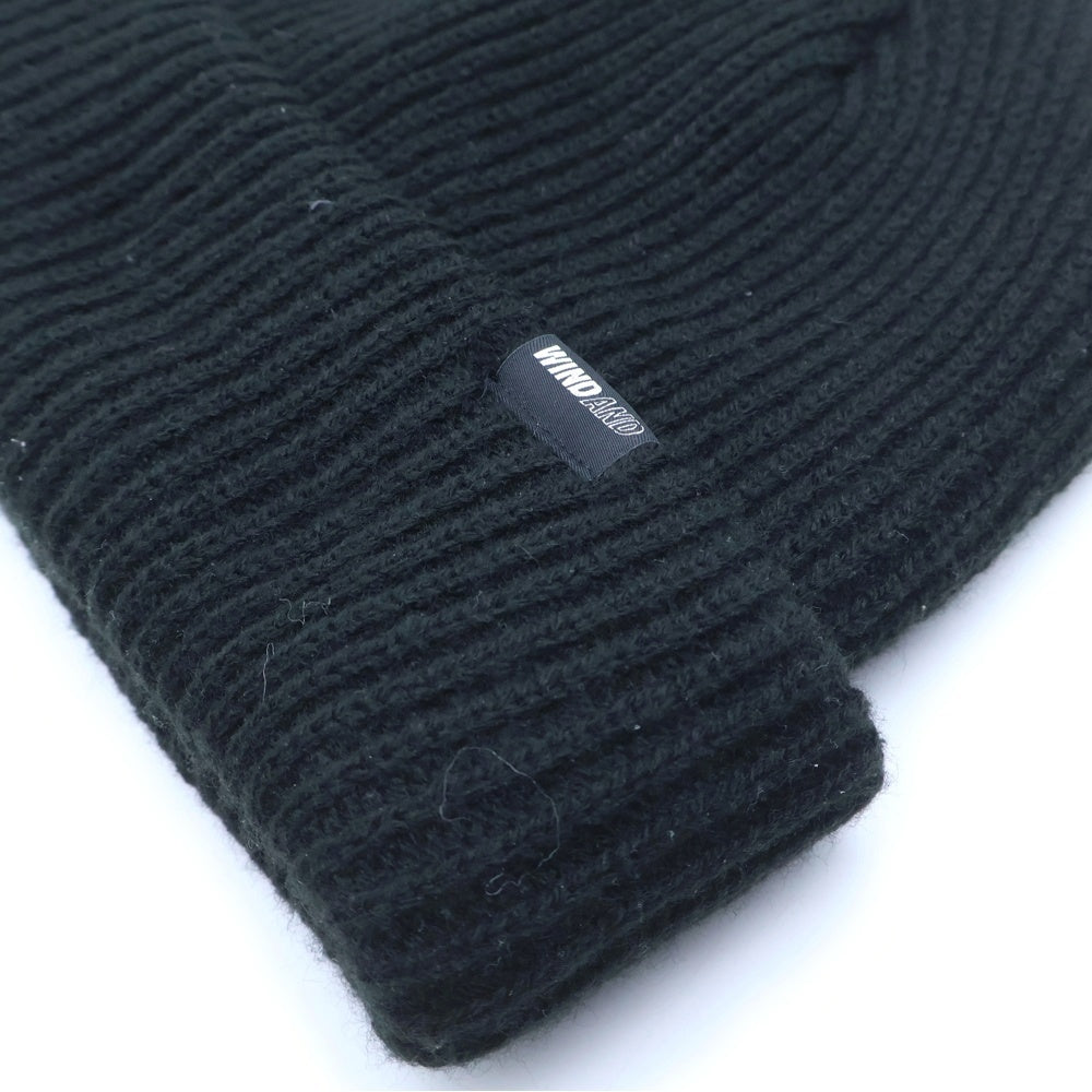 WIND AND SEA(ウィンダンシー) Logo Embroidery Beanie ロゴ刺繍 アクリルビーニー ブラック WDS-O-ESS-24-Q3-AC-02