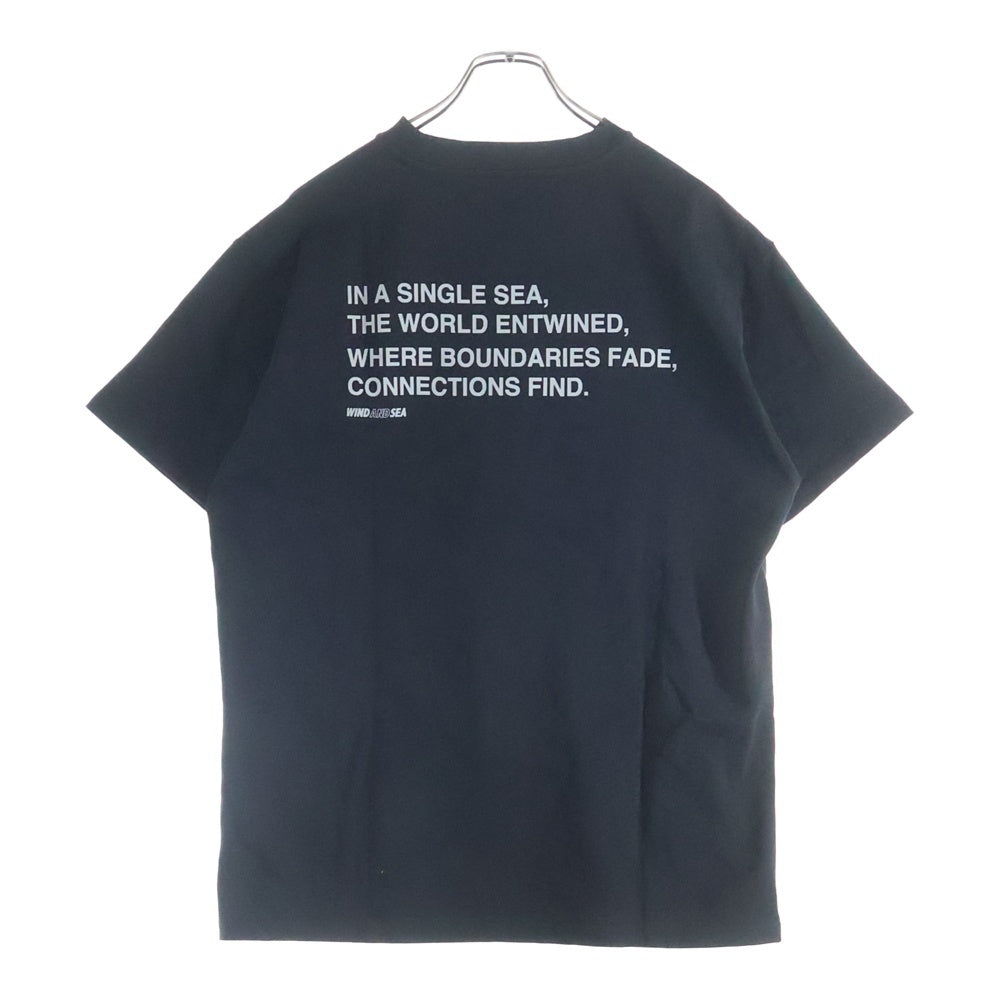 WIND AND SEA(ウィンダンシー) Entwined S/S Tee ロゴプリント クルーネック 半袖Tシャツカットソー ブラック WDS-O-UTK-24-Q4-CS-03