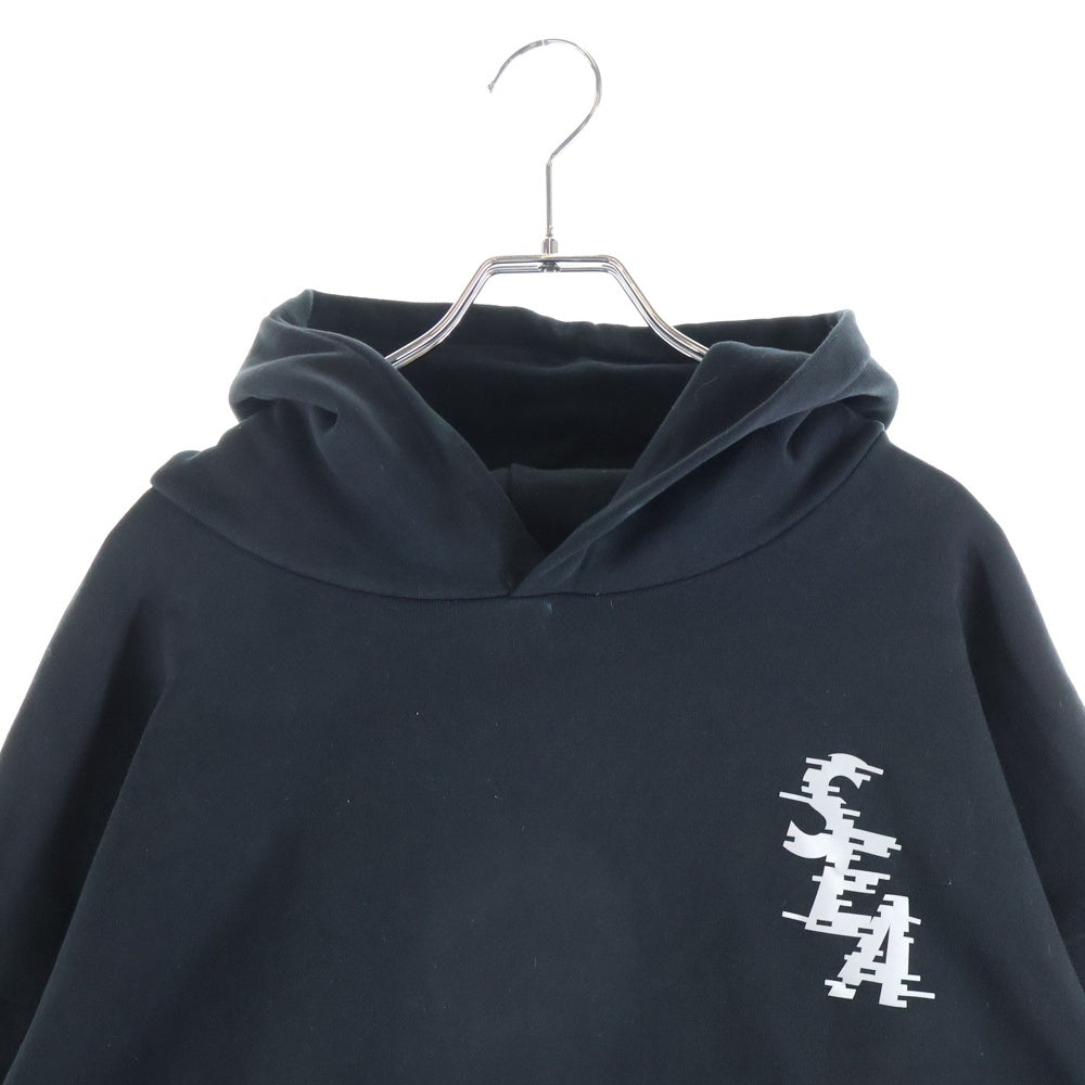 WIND AND SEA(ウィンダンシー) リフレクターロゴ プリント プルオーバーパーカー ブラック