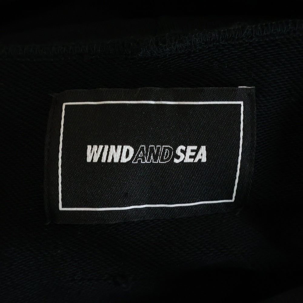 WIND AND SEA(ウィンダンシー) リフレクターロゴ プリント プルオーバーパーカー ブラック