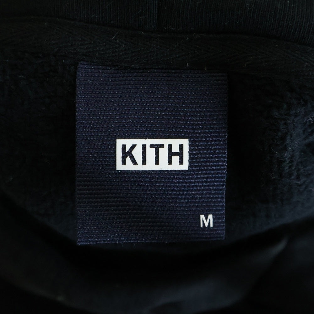 KITH(キス) Logo Embroidery Hooded 立体ロゴ 刺繍 プルオーバーパーカー ブラック 23-070-060-0096-4-0