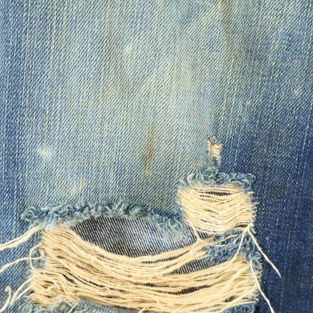 DSQUARED2(ディースクエアード) CLASSIC KENNY TWIST JEAN ボタンフライ クラッシュド ダメージ加工 スリムストレート デニムパンツ インディゴ