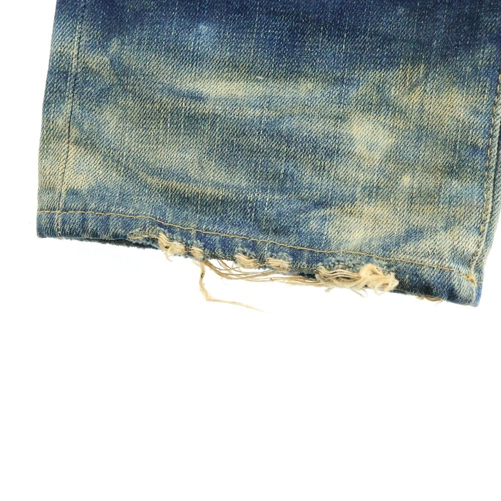 DSQUARED2(ディースクエアード) CLASSIC KENNY TWIST JEAN ボタンフライ クラッシュド ダメージ加工 スリムストレート デニムパンツ インディゴ