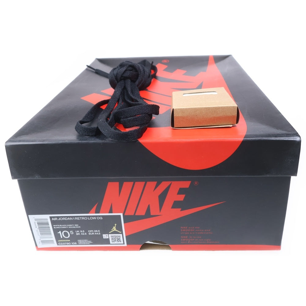 NIKE(ナイキ) AIR JORDAN 1 RETRO LOW OG BLACK TOE エアジョーダン1 ロー ブラックトゥ ローカットスニーカー ホワイト/ブラック/レッド US10.5/28.5cm CZ0790-106