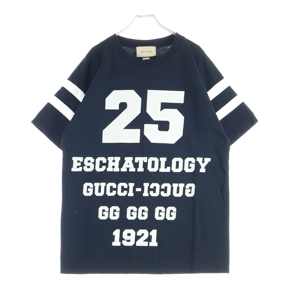 GUCCI(グッチ) ナンバリング ロゴプリント クルーネック 半袖Tシャツ カットソー ブラック 660744 XJDKK