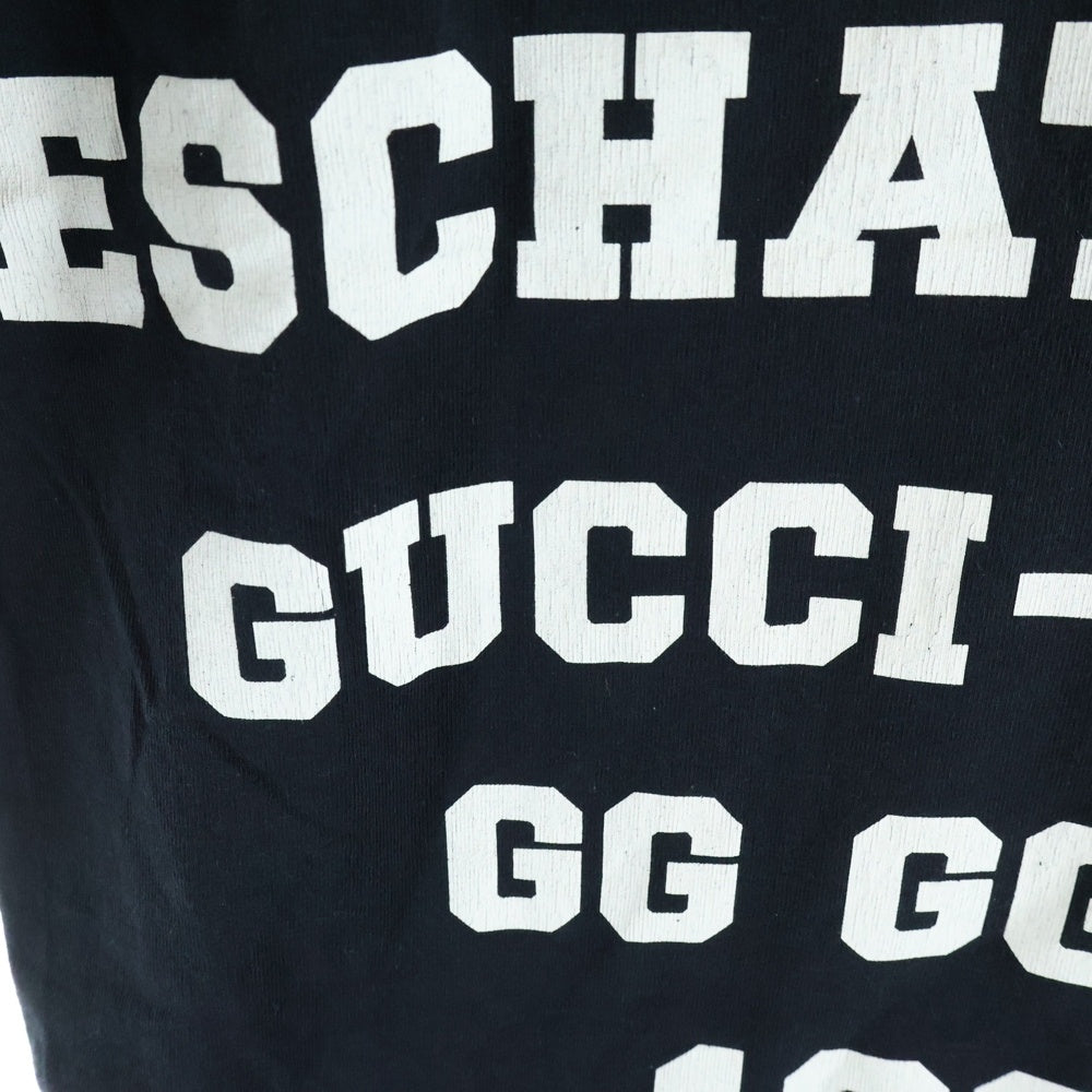 GUCCI(グッチ) ナンバリング ロゴプリント クルーネック 半袖Tシャツ カットソー ブラック 660744 XJDKK