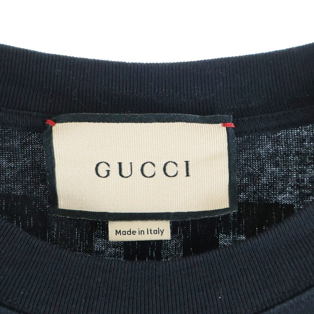 GUCCI(グッチ) ナンバリング ロゴプリント クルーネック 半袖Tシャツ カットソー ブラック 660744 XJDKK