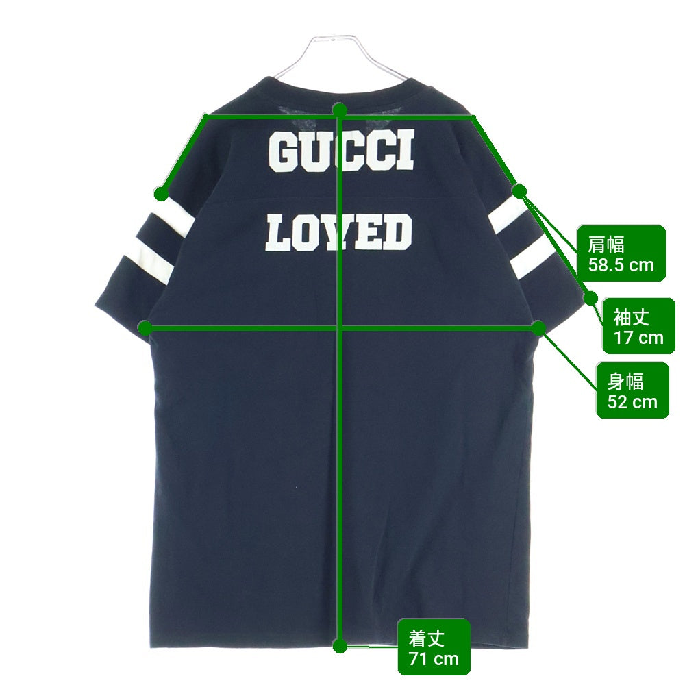 GUCCI(グッチ) ナンバリング ロゴプリント クルーネック 半袖Tシャツ カットソー ブラック 660744 XJDKK