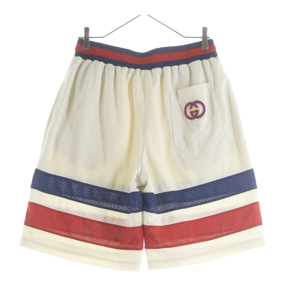 GUCCI(グッチ) 24SS GG Logo Mesh Fabric Shorts シェリーライン GGロゴ メッシュ ハーフパンツ ホワイト 737407 XJFFK