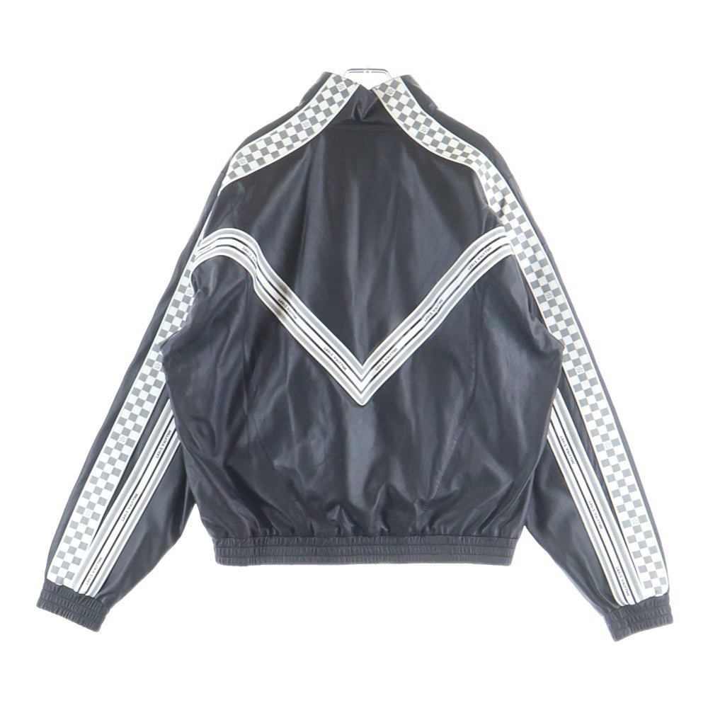 LOUIS VUITTON(ルイヴィトン) 22SS LVライン ダミエ ラムレザー レーシング トラック シングルライダース レザージャケット ブラック RM221 I85 HML61E