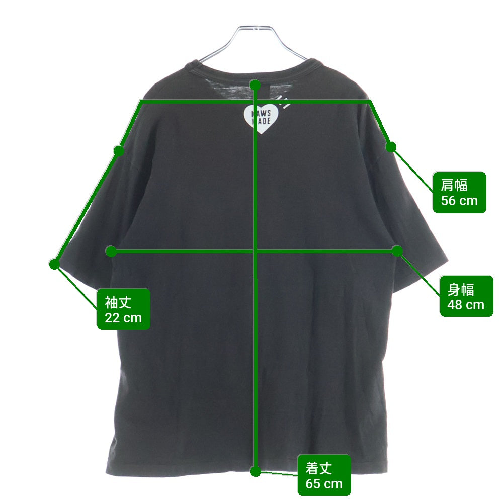 HUMAN MADE(ヒューマンメイド) 24SS×KAWS Graphic T-shirt #2 カウズ グラフィック 半袖Tシャツカットソー ブラック