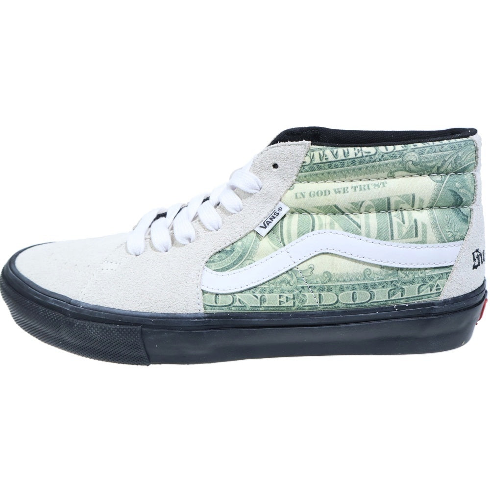 SUPREME(シュプリーム) 23SS ×Vans Dollar Skate Grosso Mid ヴァンズ ダラー総柄 ハイカットスニーカー グリーン US11/29cm VN0A5FCGWHT