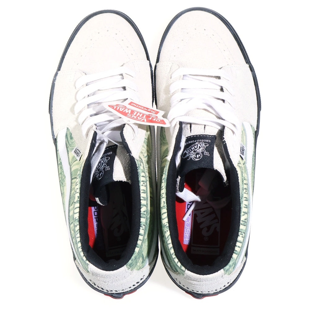 SUPREME(シュプリーム) 23SS ×Vans Dollar Skate Grosso Mid ヴァンズ ダラー総柄 ハイカットスニーカー グリーン US11/29cm VN0A5FCGWHT