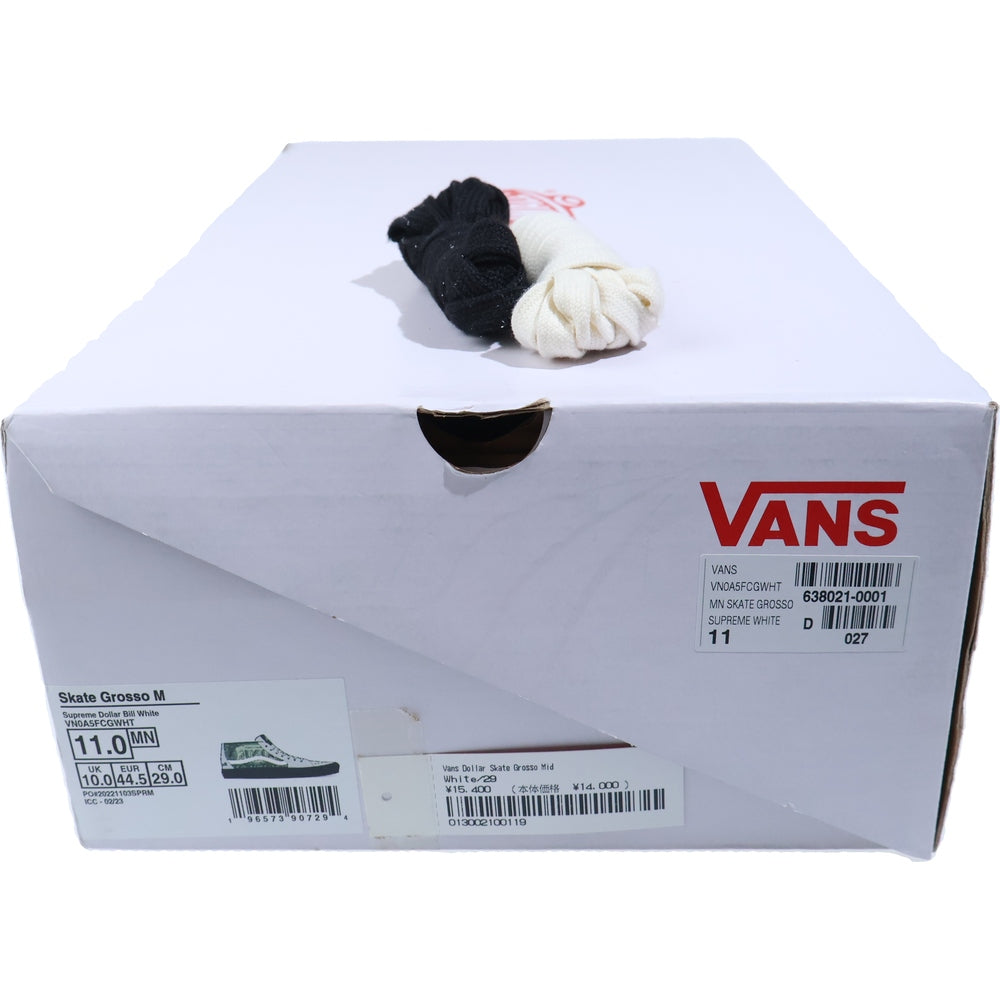 SUPREME(シュプリーム) 23SS ×Vans Dollar Skate Grosso Mid ヴァンズ ダラー総柄 ハイカットスニーカー グリーン US11/29cm VN0A5FCGWHT