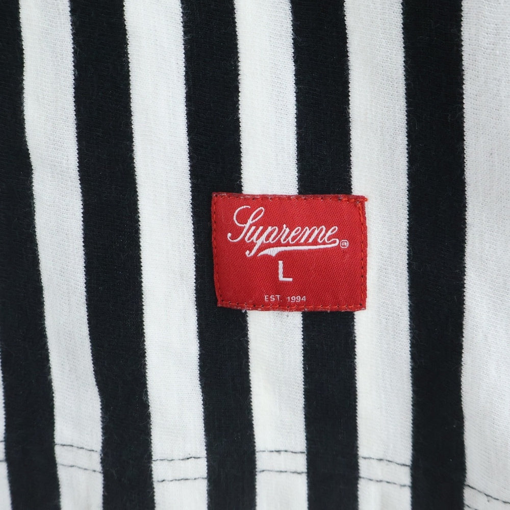 SUPREME(シュプリーム) 13AW Vertical Stripe Top バーティカル ストライプ クルーネック ロングスリーブ 長袖Tシャツ カットソー ブラック/ホワイト