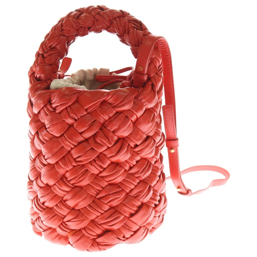 BOTTEGA VENETA(ボッテガヴェネタ) Kalimero Bucket Bag カリメロ イントレチャート 2WAY バケットバッグ ショルダーバッグ レッド 717177 レディース