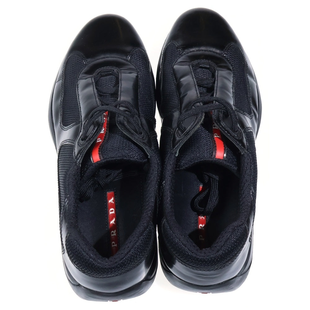 PRADA SPORT(プラダ スポーツ) パテントレザー レースアップ エナメル ハイカットスニーカー ブラック 4T 0341