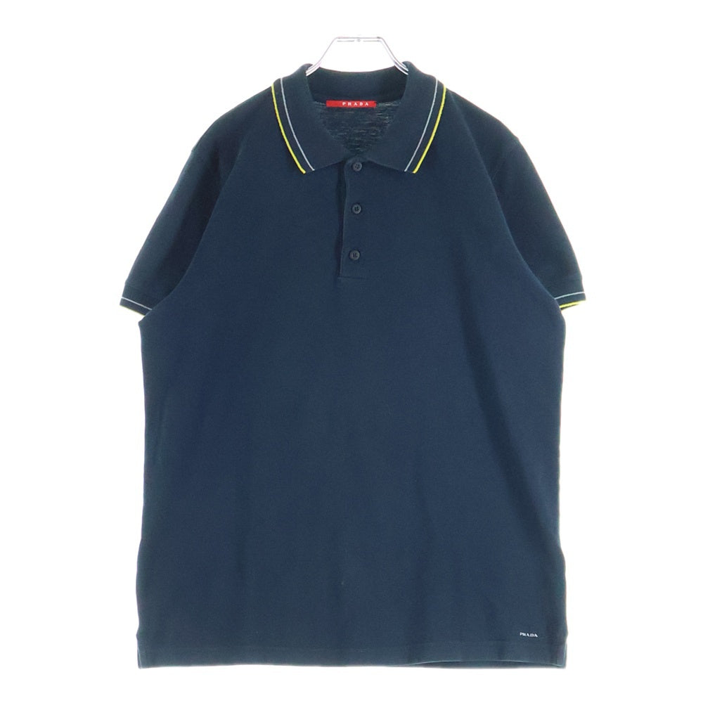 PRADA(プラダ) コットン 半袖 ポロシャツ ブラック SJM453