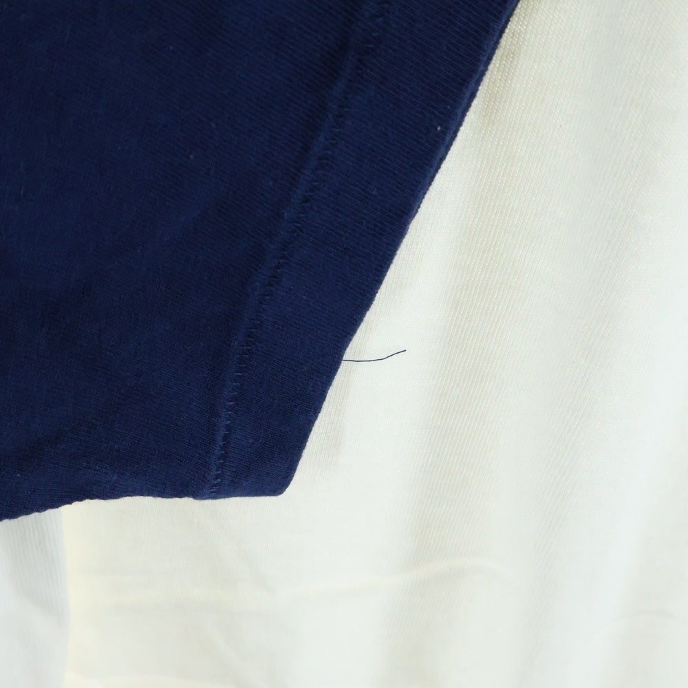 STANDARD CALIFORNIA(スタンダード カリフォルニア) × STANDARD CALIF TEE チャンピオン ラグランスリーブ 七分丈Tシャツ カットソー ホワイト/ネイビー C8-M403