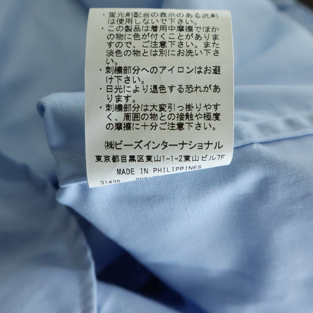 X-LARGE(エクストララージ) バックロゴ エンブロイダリー 裏地メッシュポケット 長袖シャツ ブルー 01174402