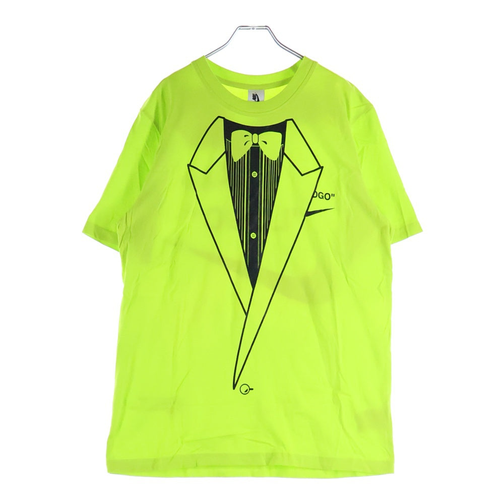 NIKE(ナイキ) × Off-White NRG A6 Tee トロンプルイユ プリント クルーネック 半袖Tシャツ カットソー イエロー BQ0827-389