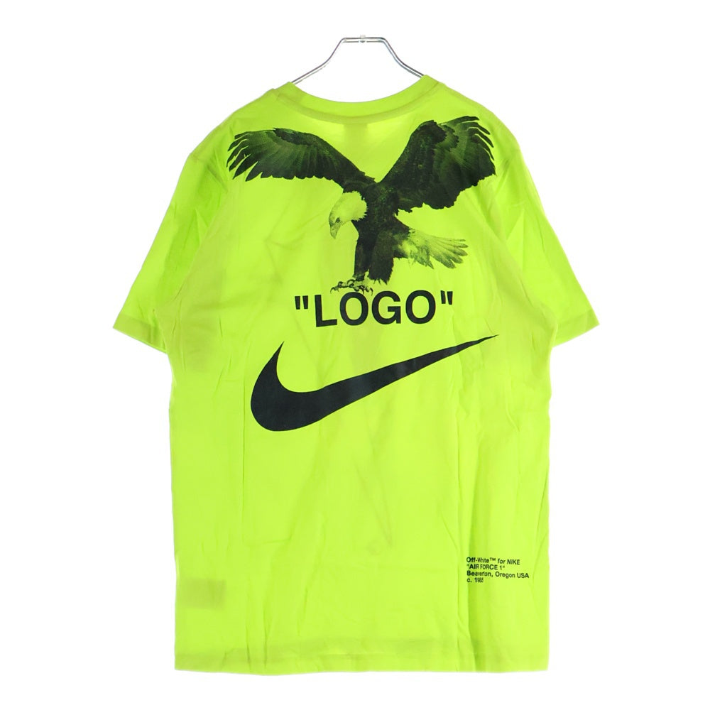 NIKE(ナイキ) × Off-White NRG A6 Tee トロンプルイユ プリント クルーネック 半袖Tシャツ カットソー イエロー BQ0827-389