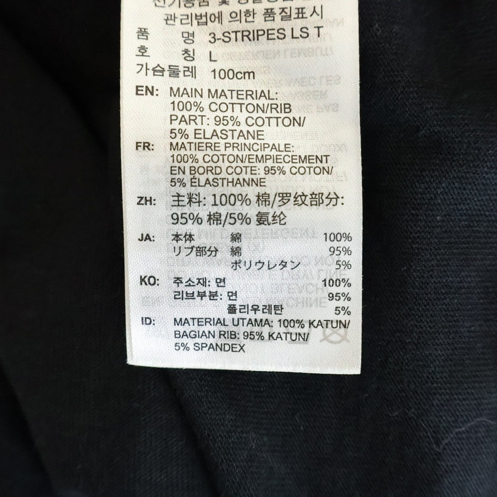 adidas(アディダス) × OASIS TOUR live'25 3-STRIPE L/S TEE オアシス ツアー スリーストライプ ロングスリーブ 長袖Tシャツ カットソー ブラック KT3428