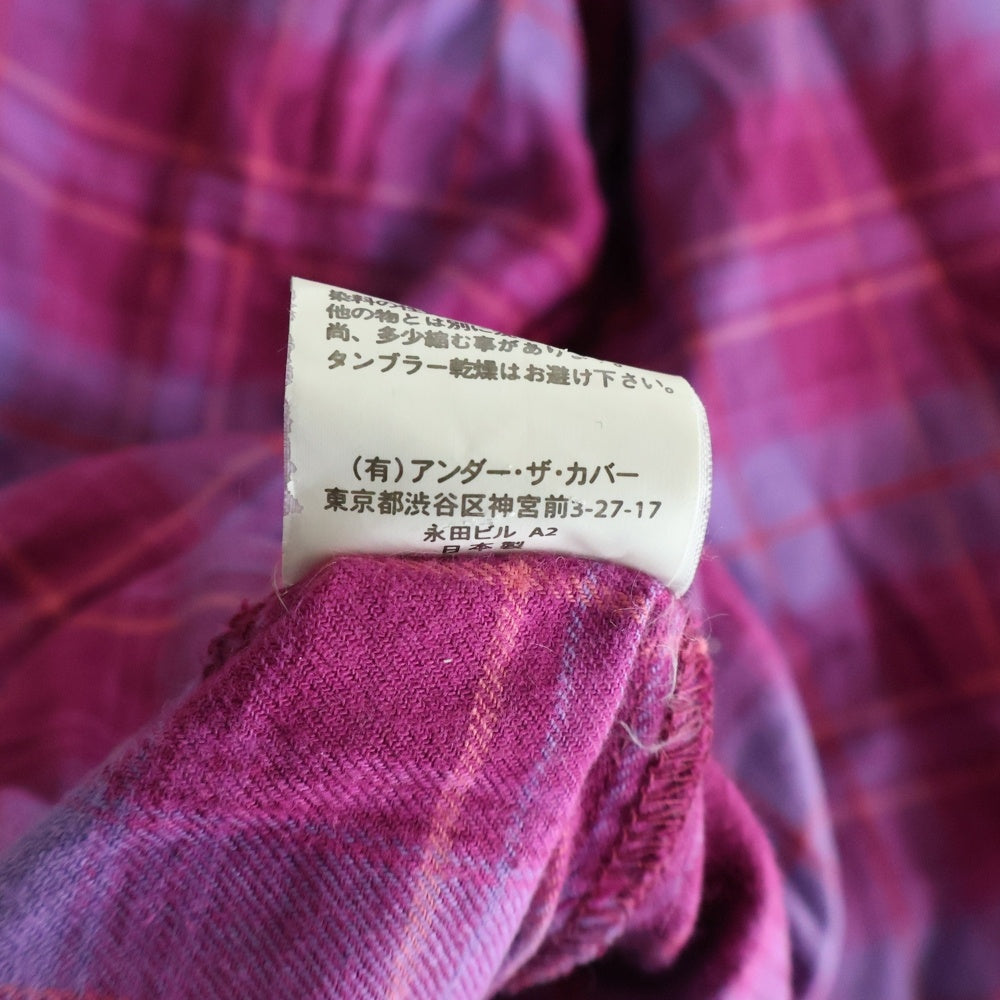 MWOBHM(エムダブリューオービーエイチエム) オンブレチェック 長袖シャツ ピンク/パープル M7-05