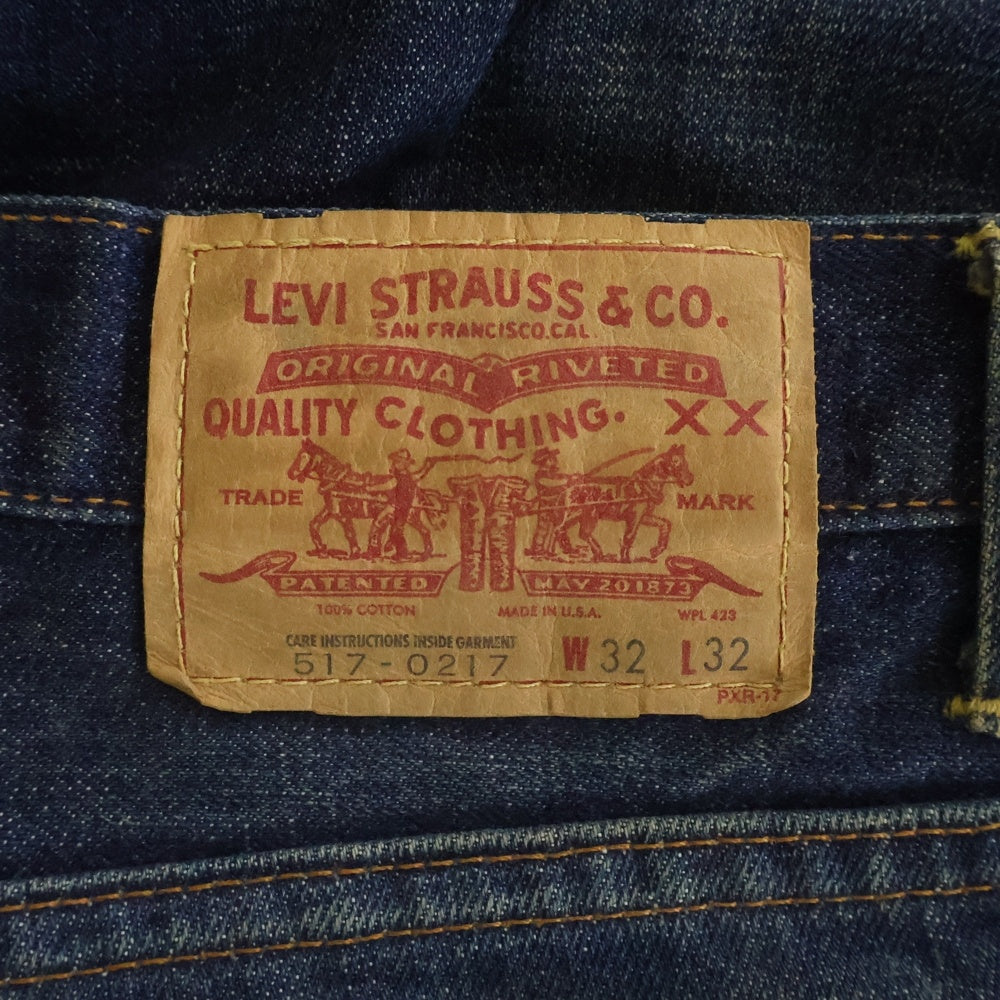 Levi's VINTAGE CLOTHING(リーバイス ビンテージ クロージング) 90s 517 1971年復刻 両面BIG E バレンシア工場 ボタン裏555 ボタンフライストレートデニムパンツ ジーンズ 71517 0017