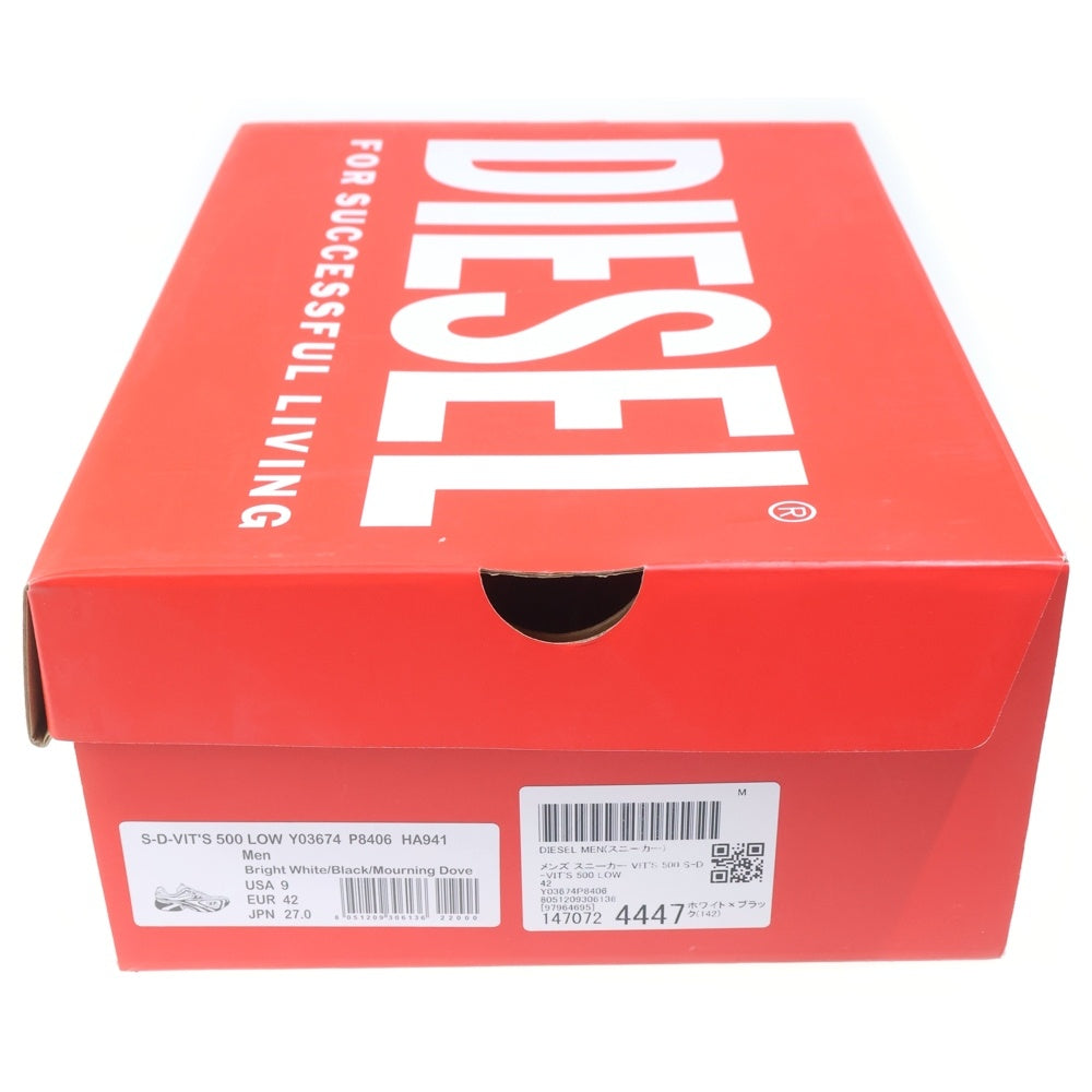 DIESEL(ディーゼル) S-D-VIT'S 500 LOW ロゴ ローカットスニーカー ホワイト US9/27cm Y03674 P8406