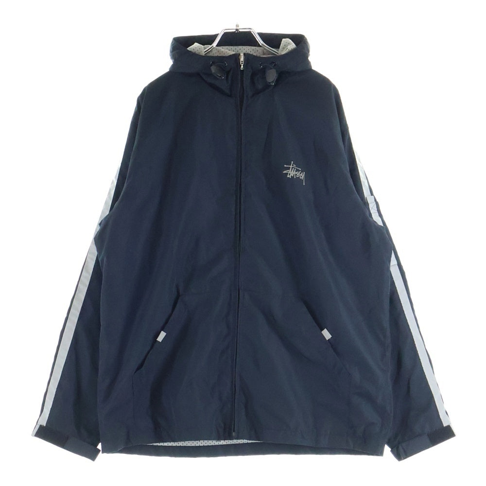 STUSSY(ステューシー) 90s USA製 STUSSY SPORT Track Jacket ステューシー スポーツ ロゴプリント ジップアップフーディー トラックジャケット ブラック