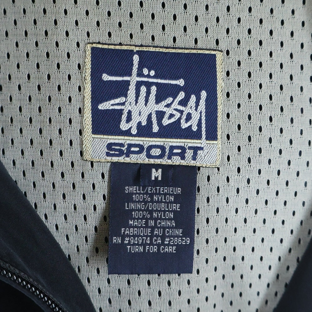 STUSSY(ステューシー) 90s USA製 STUSSY SPORT Track Jacket ステューシー スポーツ ロゴプリント ジップアップフーディー トラックジャケット ブラック