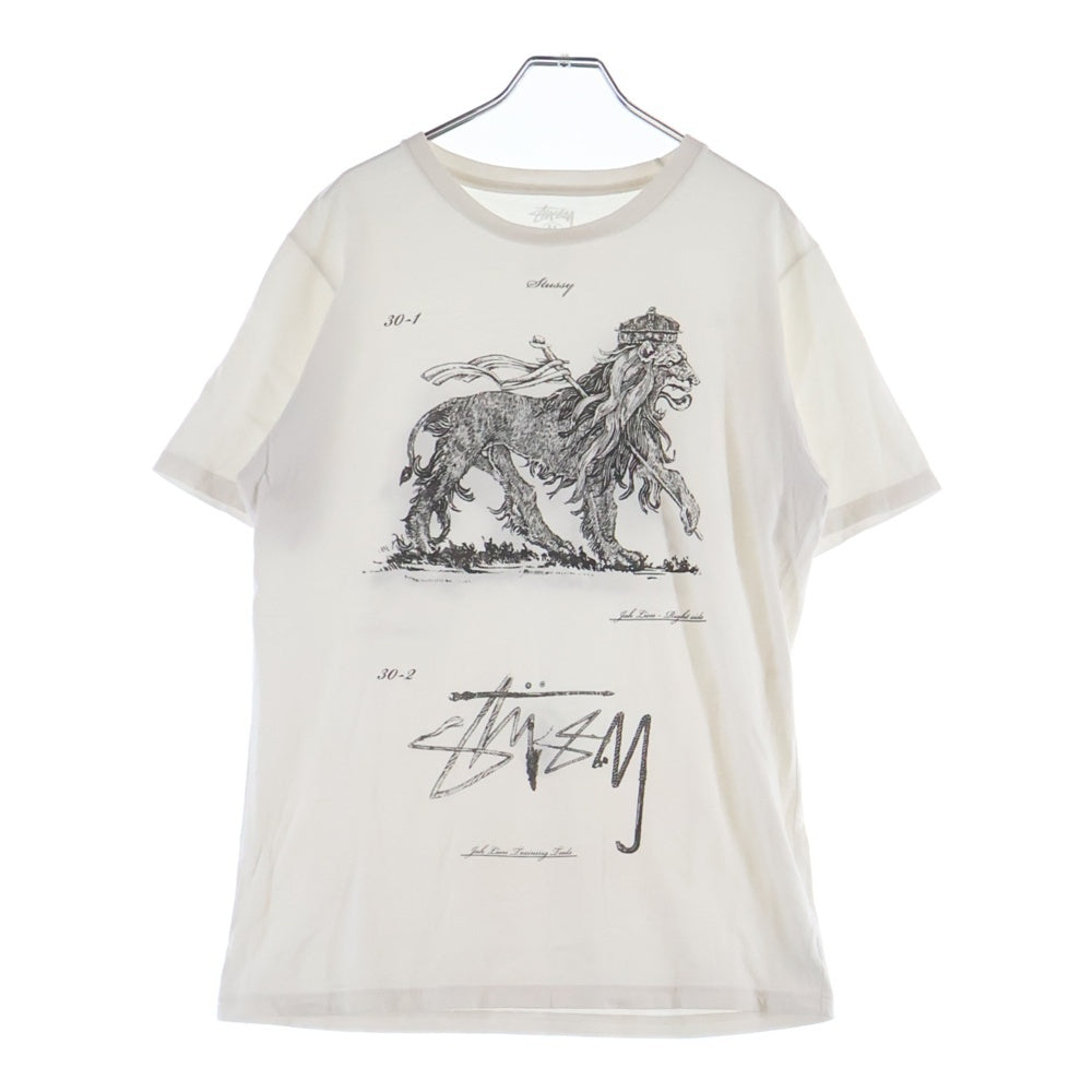 STUSSY(ステューシー) 00s ×NEXUS7 ネクサスセブン 30周年 ライオンプリント クルーネック半袖Tシャツ カットソー ホワイト