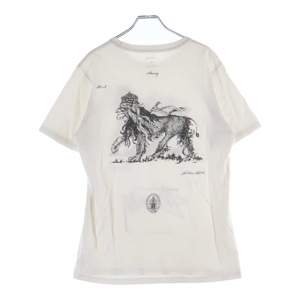 STUSSY(ステューシー) 00s ×NEXUS7 ネクサスセブン 30周年 ライオンプリント クルーネック半袖Tシャツ カットソー ホワイト