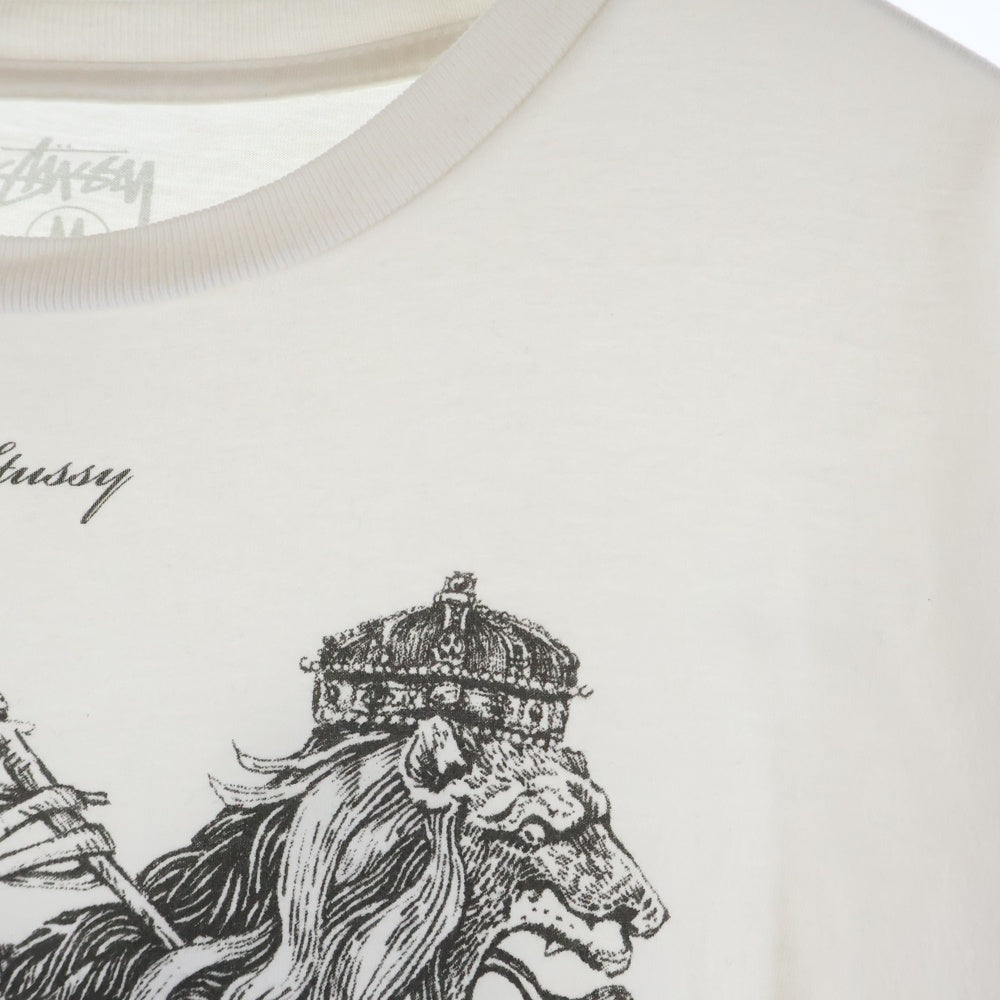 STUSSY(ステューシー) 00s ×NEXUS7 ネクサスセブン 30周年 ライオンプリント クルーネック半袖Tシャツ カットソー ホワイト