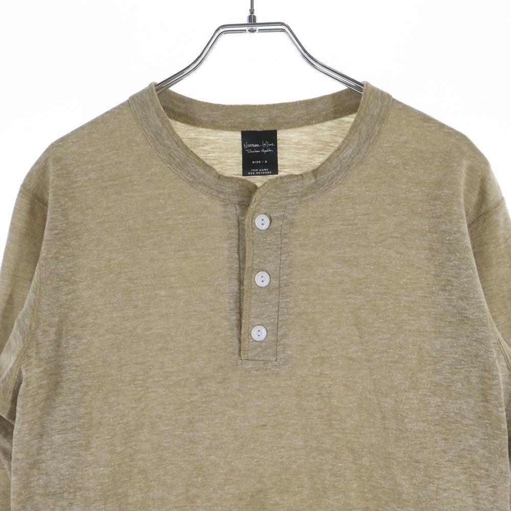 NUMBER (N)INE(ナンバーナイン) ヘンリーネック 長袖Tシャツ カットソー ベージュ