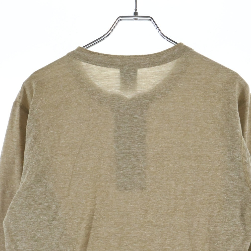 NUMBER (N)INE(ナンバーナイン) ヘンリーネック 長袖Tシャツ カットソー ベージュ