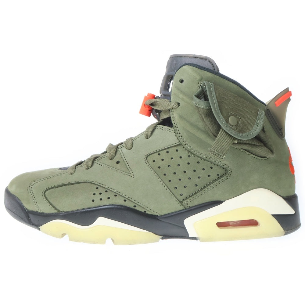 NIKE(ナイキ) ×TRAVIS SCOTT AIR JORDAN 6 RETRO SP トラヴィス スコット エアジョーダン ハイカットスニーカー カーキ US9.5/27.5cm CN1084-200