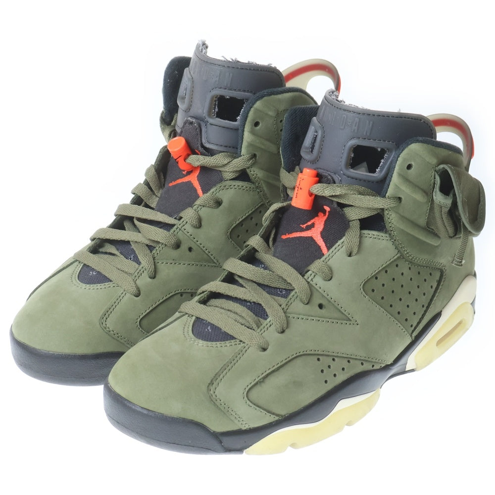NIKE(ナイキ) ×TRAVIS SCOTT AIR JORDAN 6 RETRO SP トラヴィス スコット エアジョーダン ハイカットスニーカー カーキ US9.5/27.5cm CN1084-200