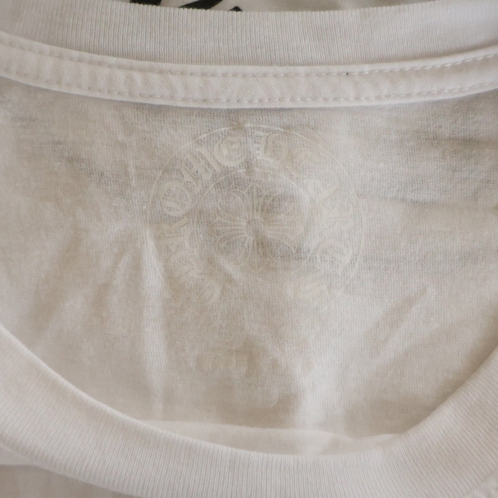 CHROME HEARTS(クロムハーツ) FLRL CRS HORSESHOE L/S バックホースシュー 袖フローラル ロングスリーブ 長袖Tシャツ カットソー ホワイト