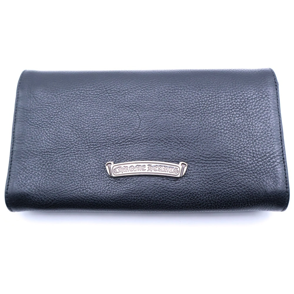 CHROME HEARTS(クロムハーツ) JUDY CROSS BALL ジュディ クロス ボール ボタン レザーウォレット 長財布 ブラック BCA366