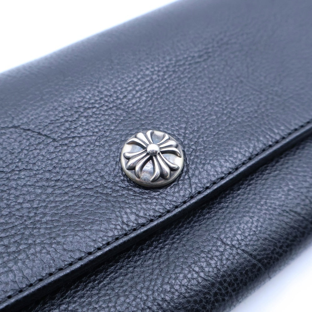CHROME HEARTS(クロムハーツ) JUDY CROSS BALL ジュディ クロス ボール ボタン レザーウォレット 長財布 ブラック BCA366