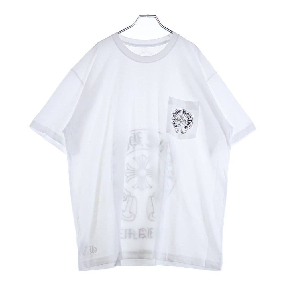 CHROME HEARTS(クロムハーツ) Miami Horseshoe S/S Tee マイアミ限定 バック ホースシュー クルーネック半袖Tシャツカットソー ホワイト