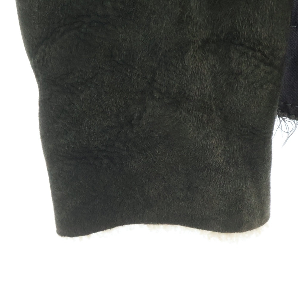 DOLCE & GABBANA(ドルチェアンドガッバーナ) 19AW Nylon field fur jacket ナイロン切り替え 裏地ファー ムートンレザー フライトジャケット カーキ G9L94Z G9N16
