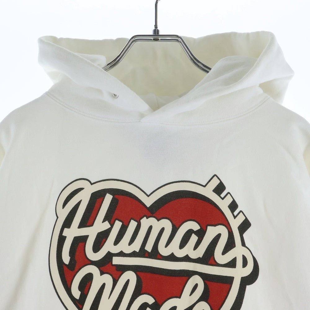 HUMAN MADE(ヒューマンメイド) HEAVY WEIGHT HOODIE フロントロゴプリント ヘビーウェイト プルオーバーパーカー フーディー ホワイト HM28CS046