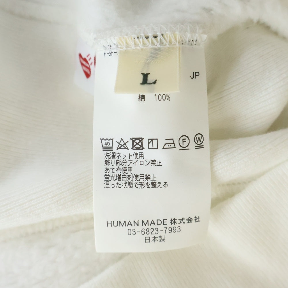 HUMAN MADE(ヒューマンメイド) HEAVY WEIGHT HOODIE フロントロゴプリント ヘビーウェイト プルオーバーパーカー フーディー ホワイト HM28CS046