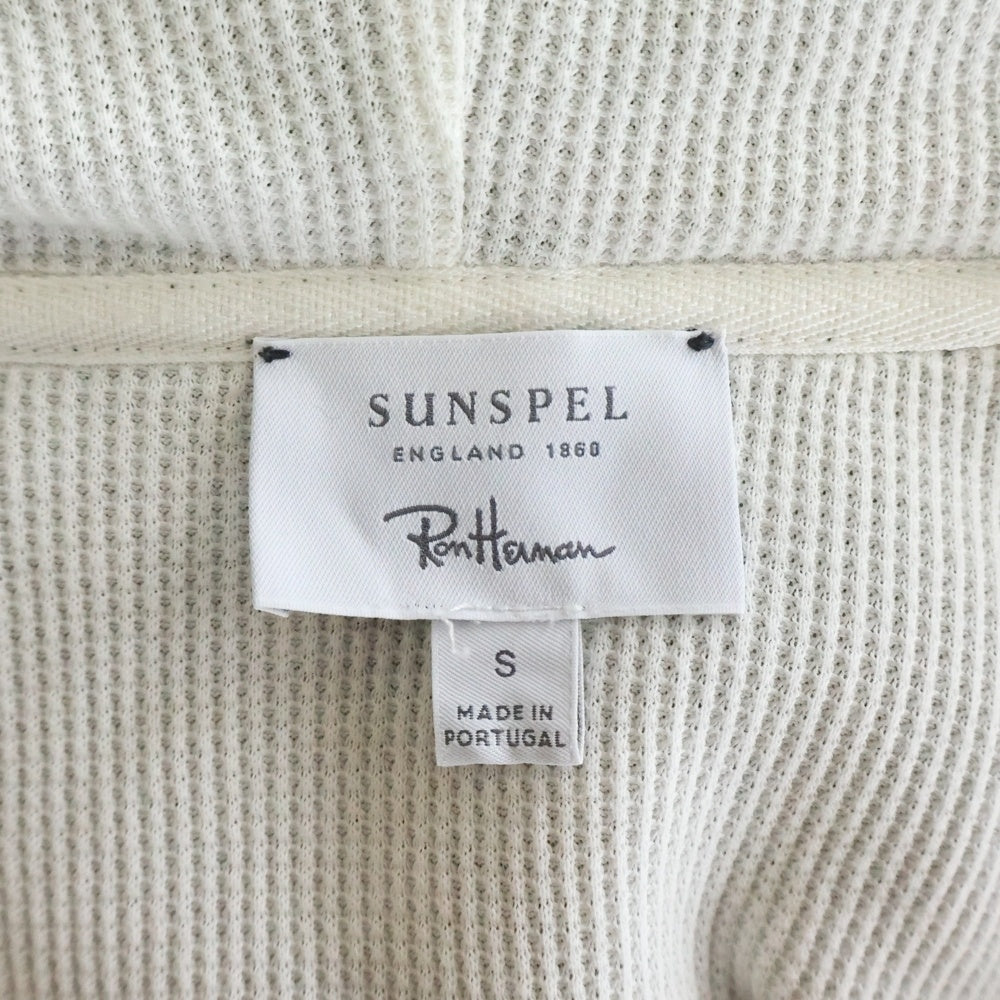 SUNSPEL(サンスペル) ×Ron Herman 裏地サーマル スウェット ジップアップ フーデッド パーカーブラック